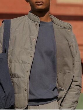 Save Khaki United SKU California snap front quilted bomber jacket L green USA